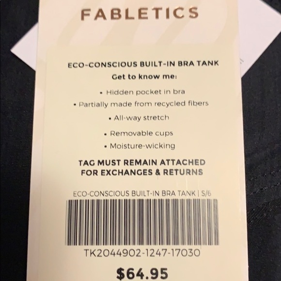 Fabletics Eco-conscious built in bra tank, black - Picture 7 of 7